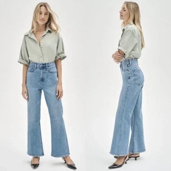 Aritzia Denim Forum Twiggy High Rise Flare Jeans Bell Bottom Ankle Hit 28L - Picture 1 of 10